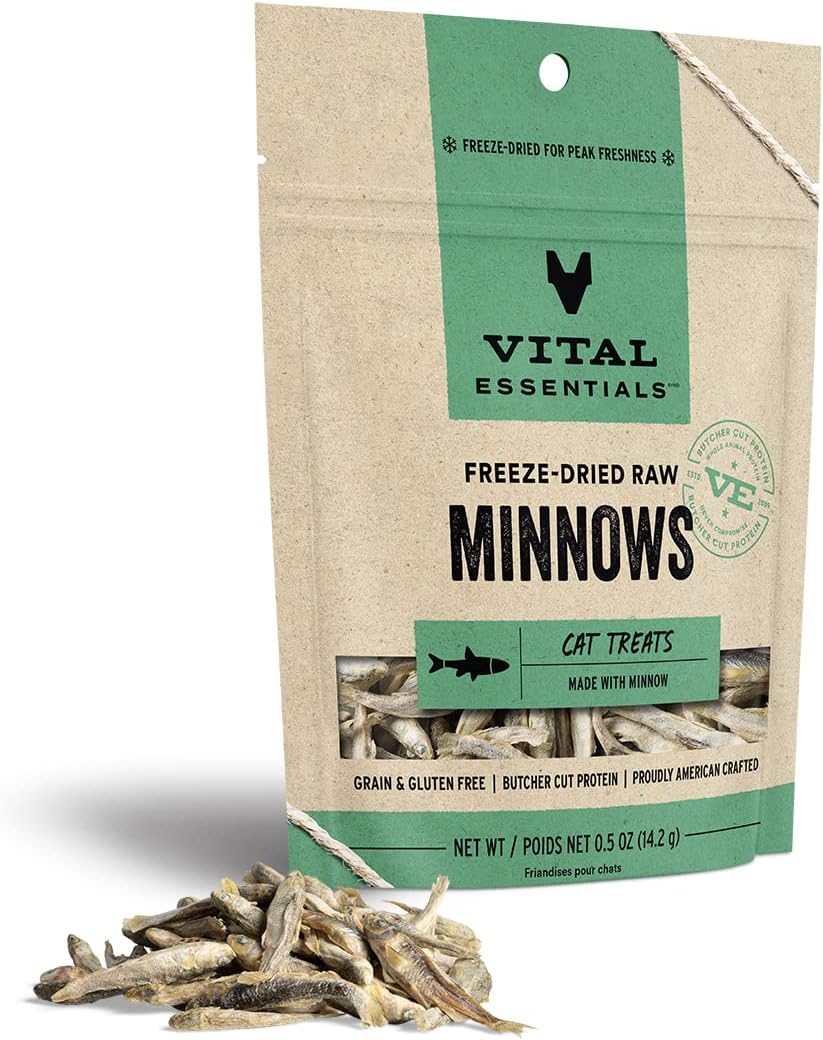 Vital Essentials Freeze-Dried Raw Cat Treats, Minnows Treats, 0.5 oz