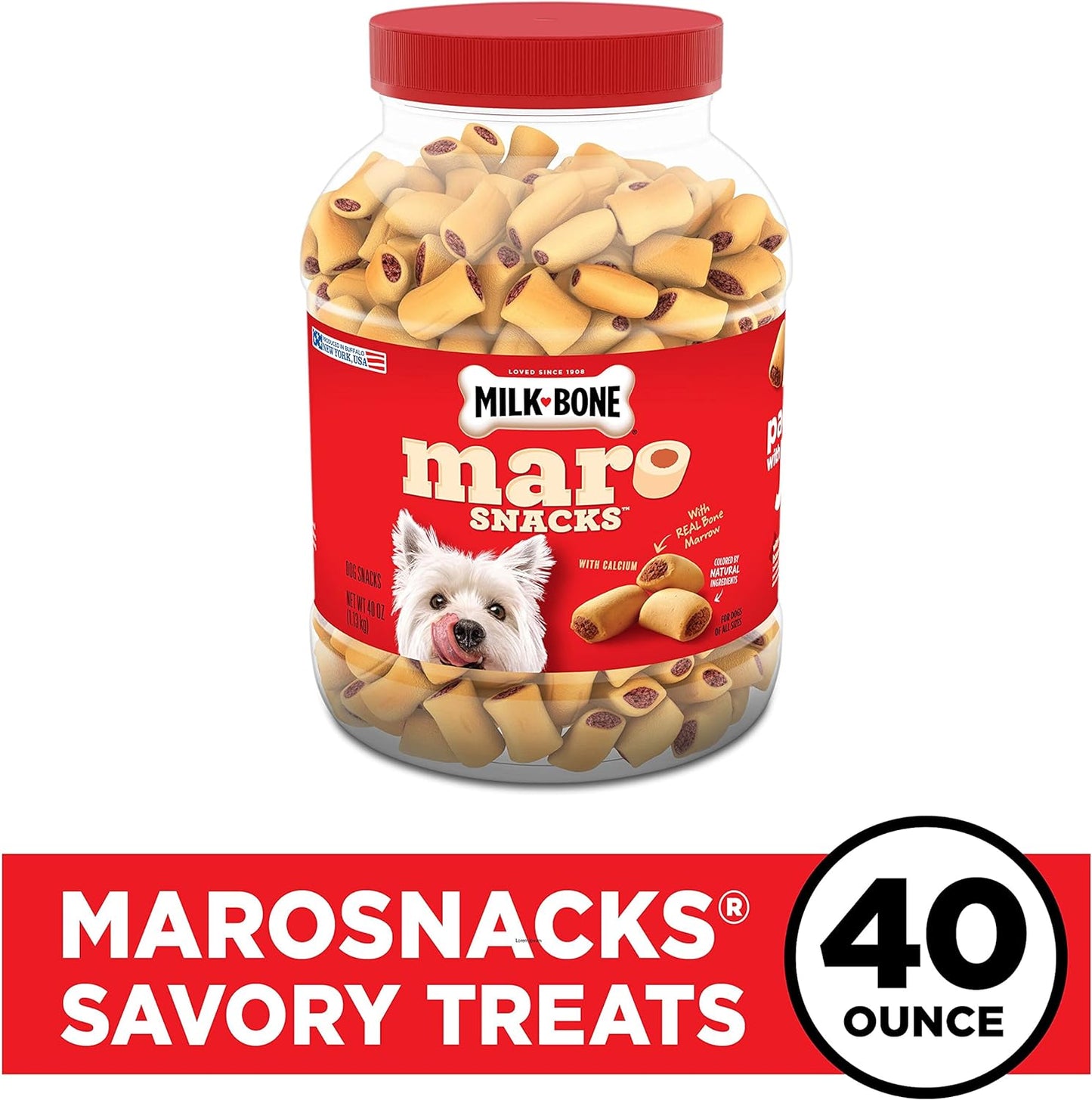 Milk-Bone MaroSnacks Dog Treats, Beef, 40 Ounce
